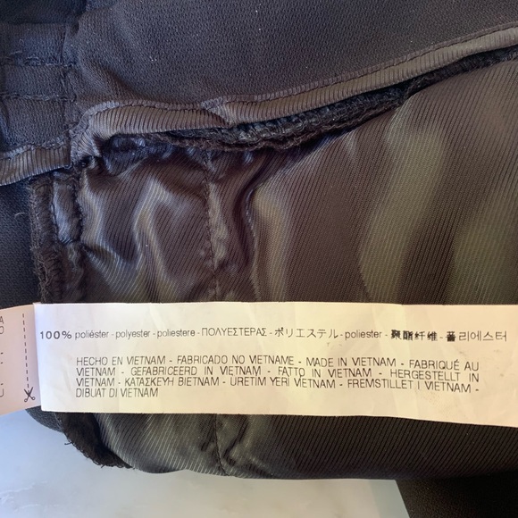 D Zara | Black Wide Leg Pants Tie Waist Belt XS - Picture 5 of 5